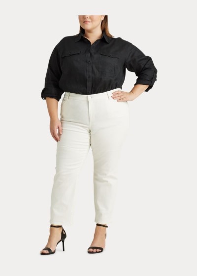 Women's Ralph Lauren Belted Linen Shirts | 368071EBM